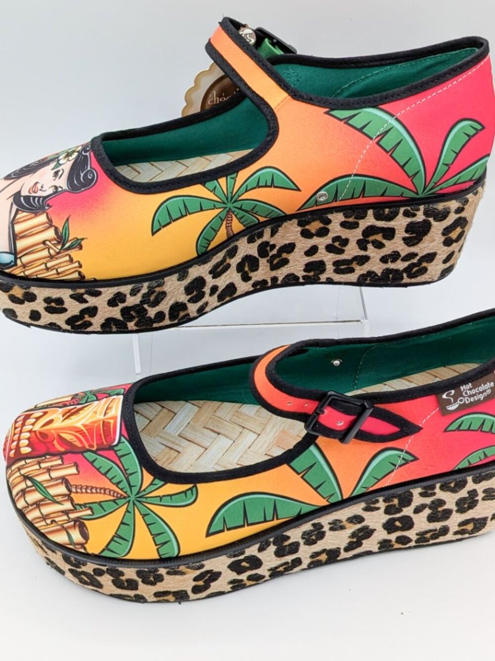 Hot Chocolate Design Chocolaticas Womens 8 Tiki Rockabilly Platform Shoes - NIB - Picture 2 of 7